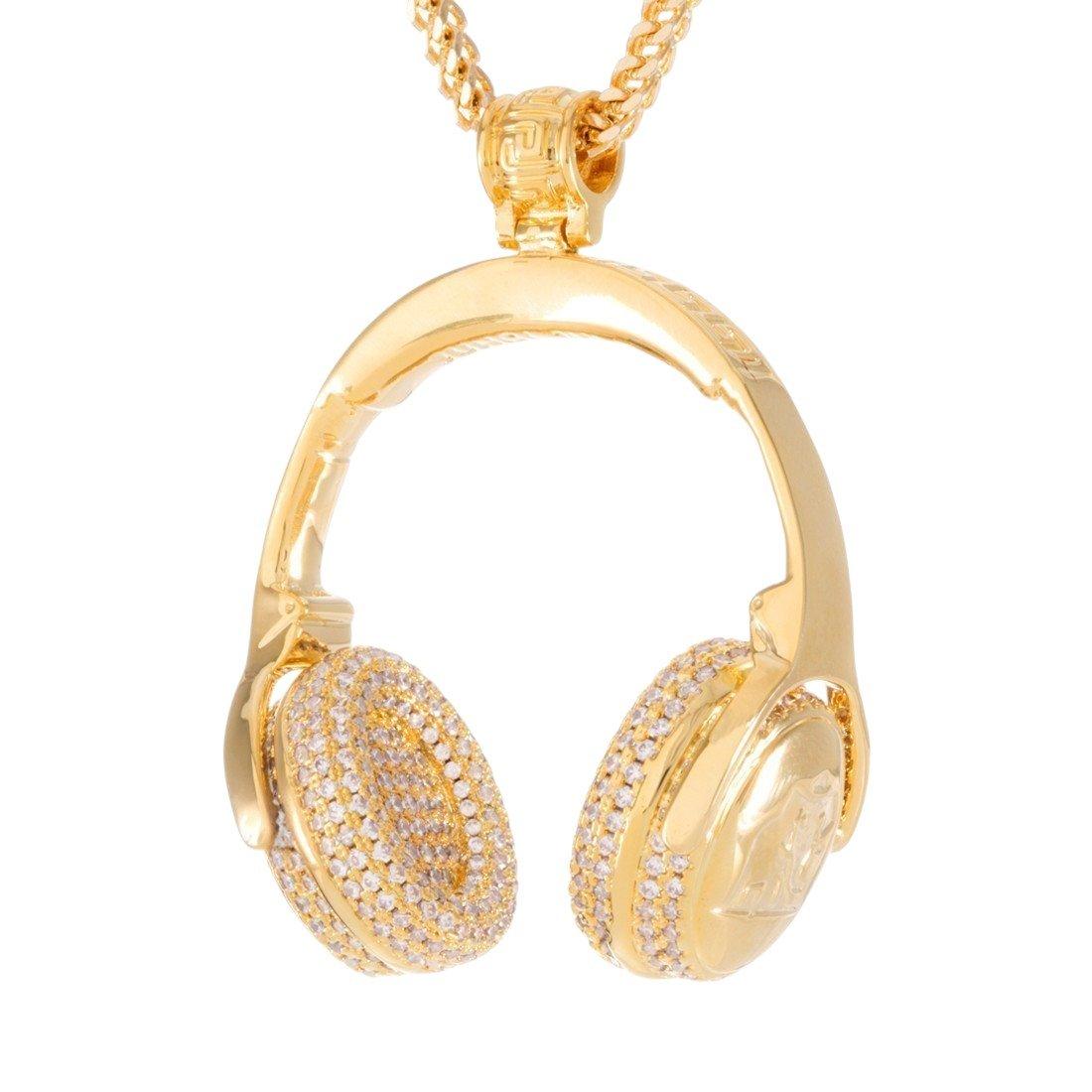 King Ice Headphones Necklace - Gold - GOLD